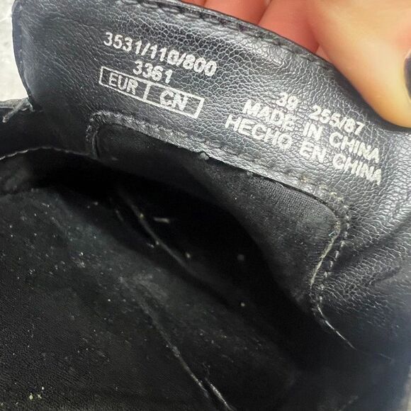 Zara Black Leather Embellished Metallic Slip-On Mule Flat Loafers Womens Size 39 - Picture 7 of 8